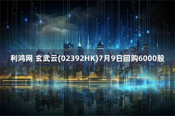 利鸿网 玄武云(02392HK)7月9日回购6000股